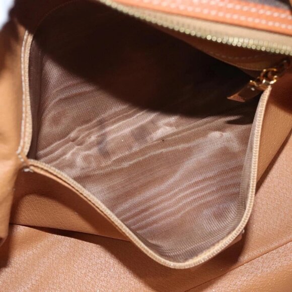 CELINE Macadam Canvas Hand Bag PVC Leather Brown Gold Auth 121455 - Picture 12 of 16